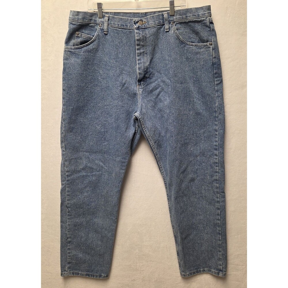 Wrangler Jeans Men's 42x32 Relaxed Fit 97601SB Light Blue Denim Straight Work
